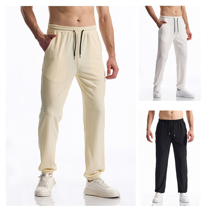 Herren bequeme Activewear-Hose mit elastischem Bund und gestreiftem Design Drune