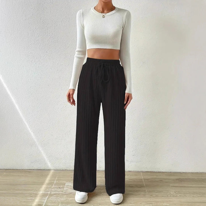 Damen Bequeme Stoffhose mit strukturierter Oberfläche Drune