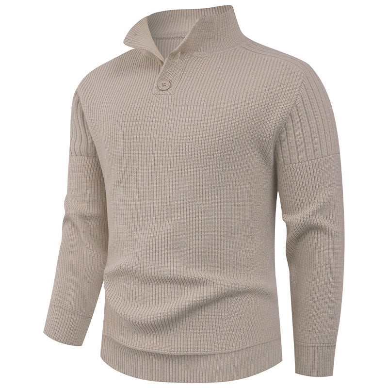 Herren innovativer Halbreißverschluss Pullover mit Rippstruktur Drune