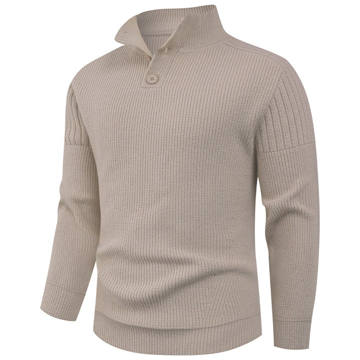 Herren innovativer Halbreißverschluss Pullover mit Rippstruktur Drune