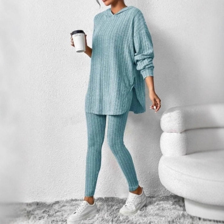 Damen Bequemes Lounge-Set mit Kapuze und schmalen Hosen Drune