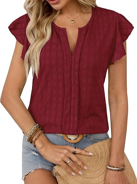 Damen Kurze Ärmel Bluse Drune