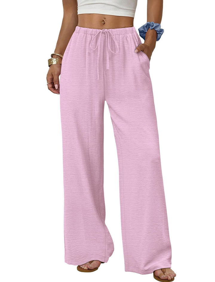 Damen Weite entspannte Sommerhose mit elastischem Bund und Taschen Drune