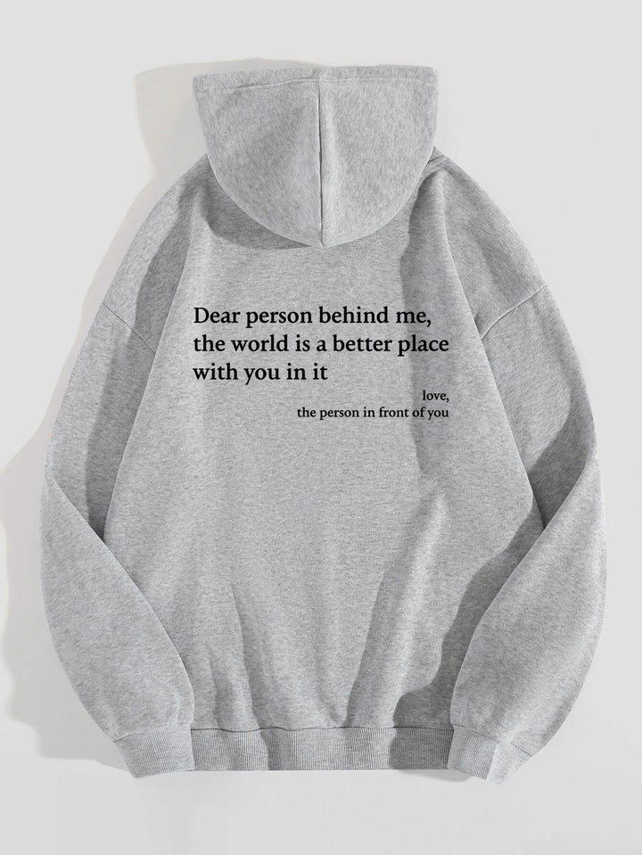 Damen Oversized Kapuzenpullover mit inspirierendem Schriftzug Drune