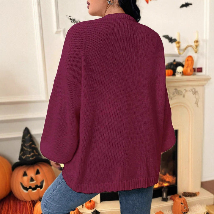 Damen Strickjacke mit herbstlichen Applikationen Drune
