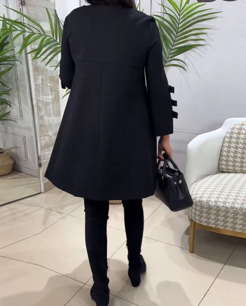 Damen elegantes Kleid mit dekorativen Rüschendetails Drune