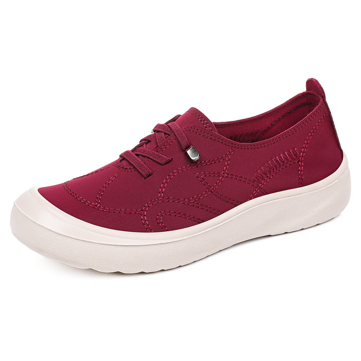 Damen nan elastischer Slip-On Komfortsneaker mit dekorativer Ziernaht, gepolstertem Fersenhalt und dämpfender Leichtprofilsohle Drune