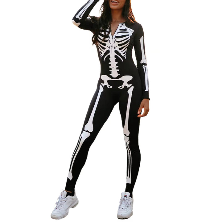 Femme Skeleton Print Bodysuit Drune