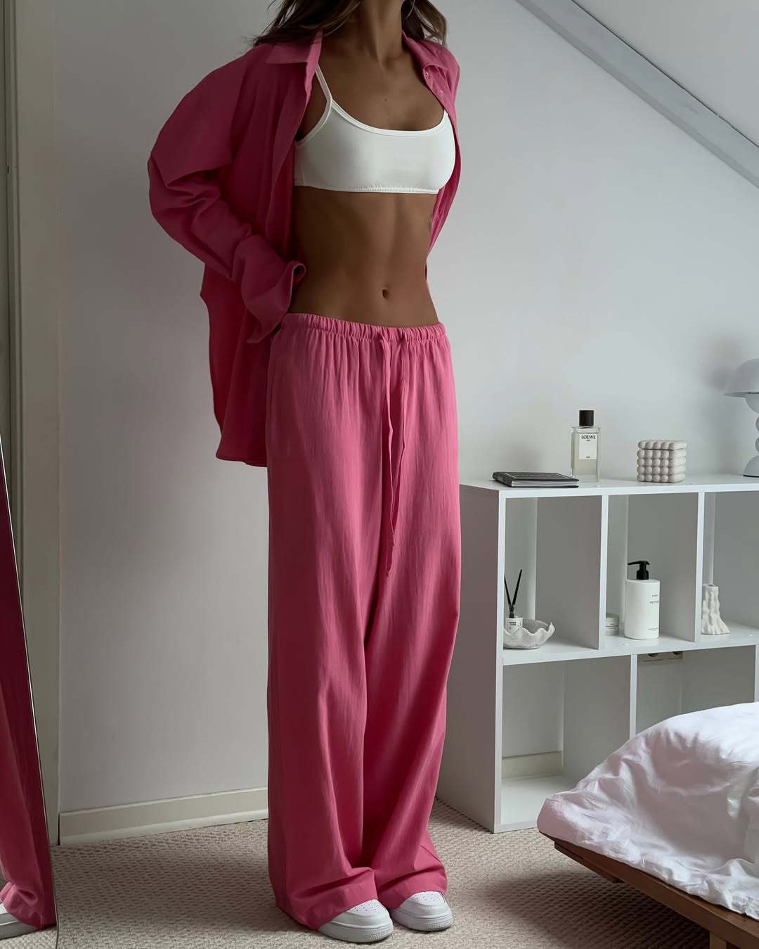 Damen lässiges, luftiges Lounge-Set aus atmungsaktiven Materialien Drune