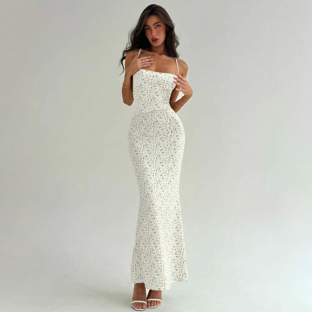 Damen Elegantes Maxikleid mit floralem Muster und schmalem Schnitt Drune