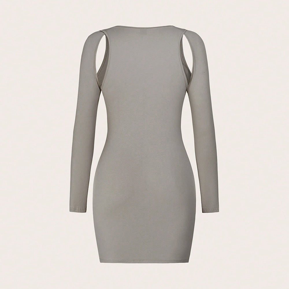 Damen Minikleid mit asymmetrischem Cut-Out und eleganten Ringdetails Drune