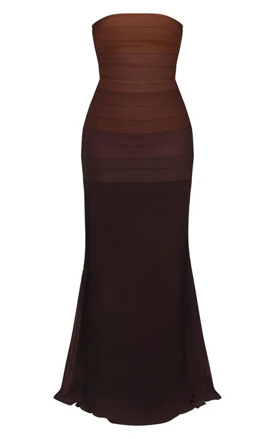 Damen Elegantes strapazierfähiges Maxikleid mit raffiniertem Oberteil Drune
