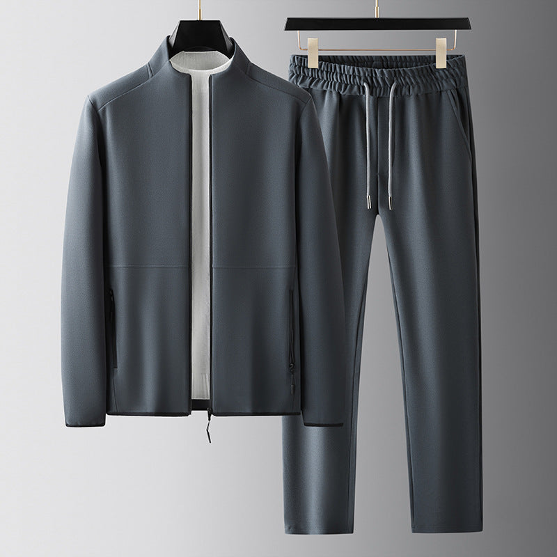 Drune | Trainingsanzug Reißverschlussjacke mit Hohem Kragen Elastischer Bund Lässige Passform