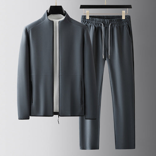 Drune | Trainingsanzug Reißverschlussjacke mit Hohem Kragen Elastischer Bund Lässige Passform
