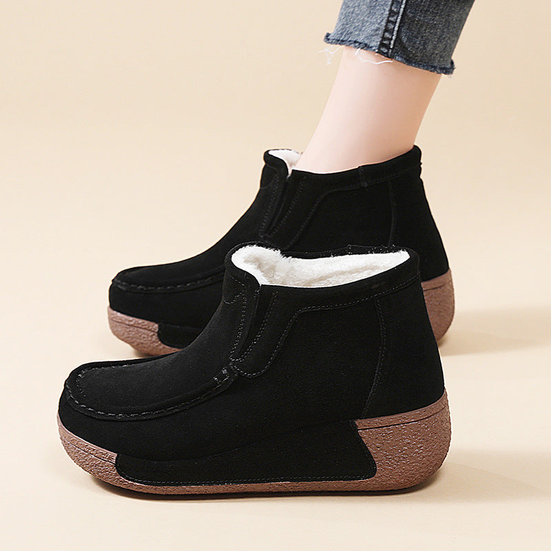 Damen Komfortable Warmgefütterte Stiefeletten mit rutschfester Sohle Drune