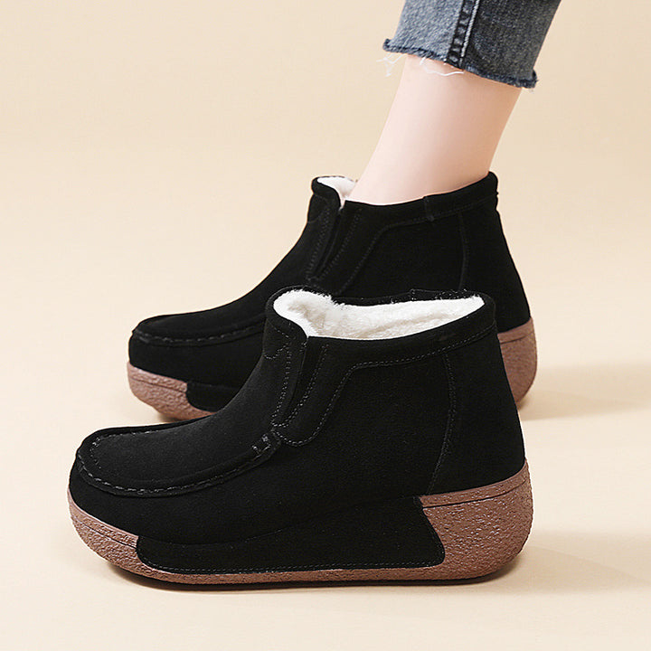 Damen Komfortable Warmgefütterte Stiefeletten mit rutschfester Sohle Drune