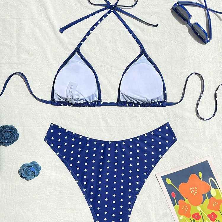 Damen Triangel-Bikini mit dekorativen Punkten Drune