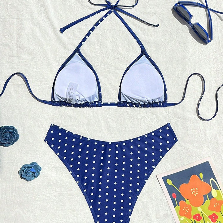 Damen Triangel-Bikini mit dekorativen Punkten Drune