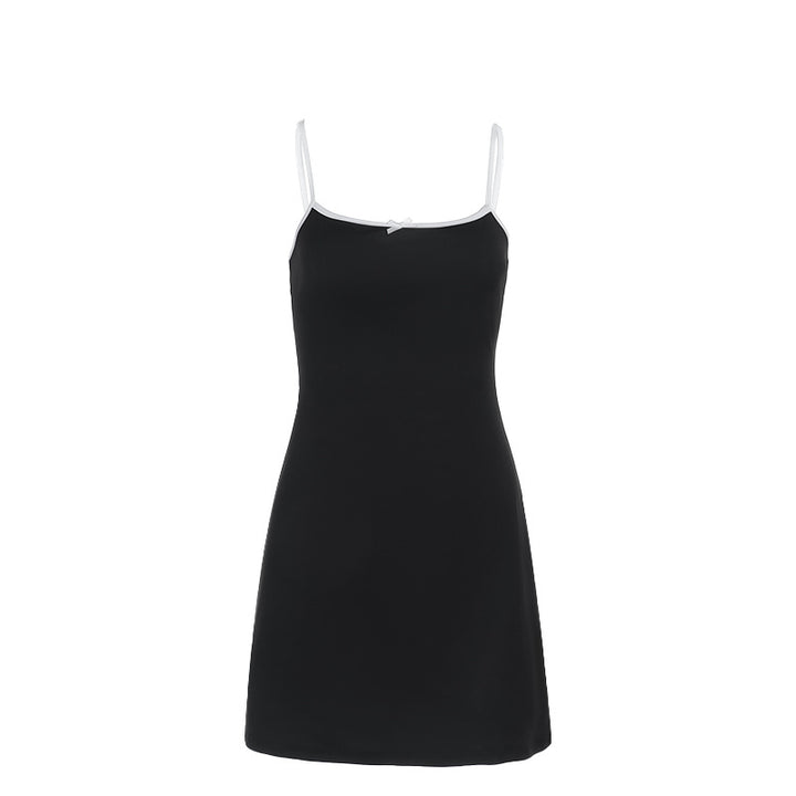 Damen lässiges Sommerkleid mit verstellbaren Spaghettiträgern Drune