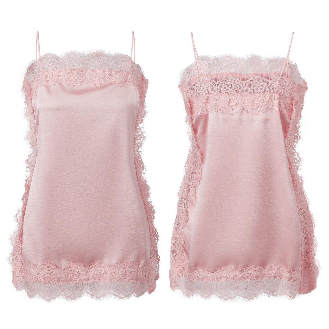 Damen Spitzentop mit zartem Saum Drune