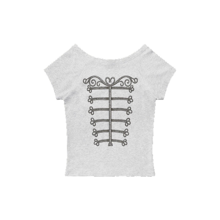 Damen Elegantes T-Shirt mit skulpturalem Design Drune