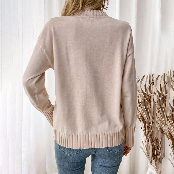 Damen lässiger Pullover mit floralem Applikationsdesign und strukturiertem Saum Drune