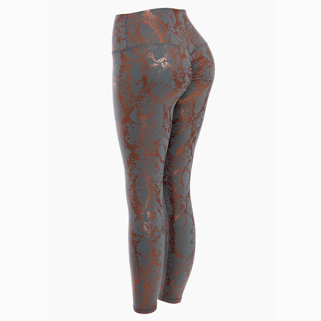 Damen Sportleggings im Schlangenprint mit hohem Bund Drune