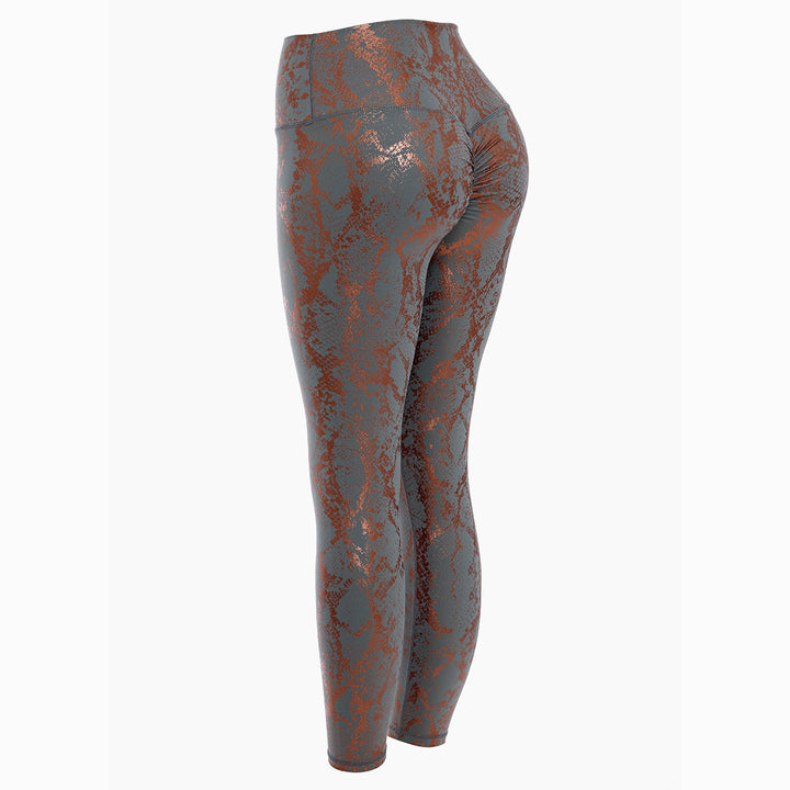 Damen Sportleggings im Schlangenprint mit hohem Bund Drune