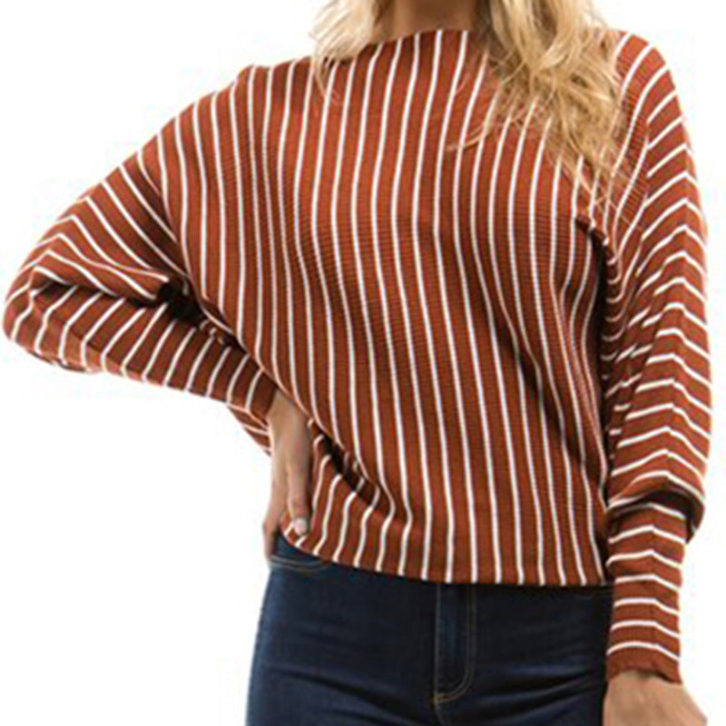 Damen Strickpullover mit geometrischem Rippdesign und trendigen Streifen Drune