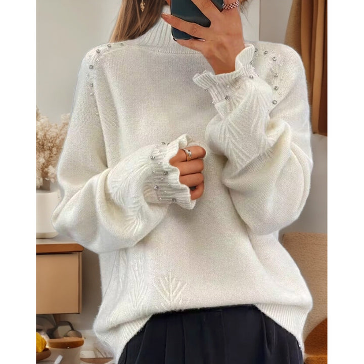 Damen Pullover mit elegantem Rollkragen und funkelnden Details Drune