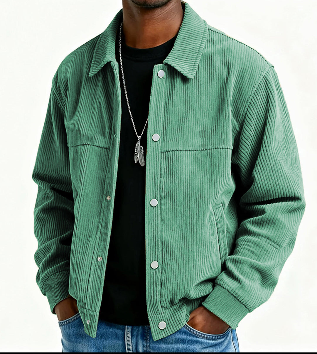 Herren Cordjacke mit Taschen und gestepptem Design Drune