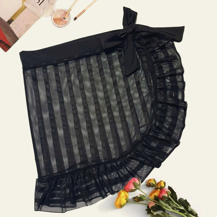 Damen Strandrock mit Rüschen und transparentem Design Drune