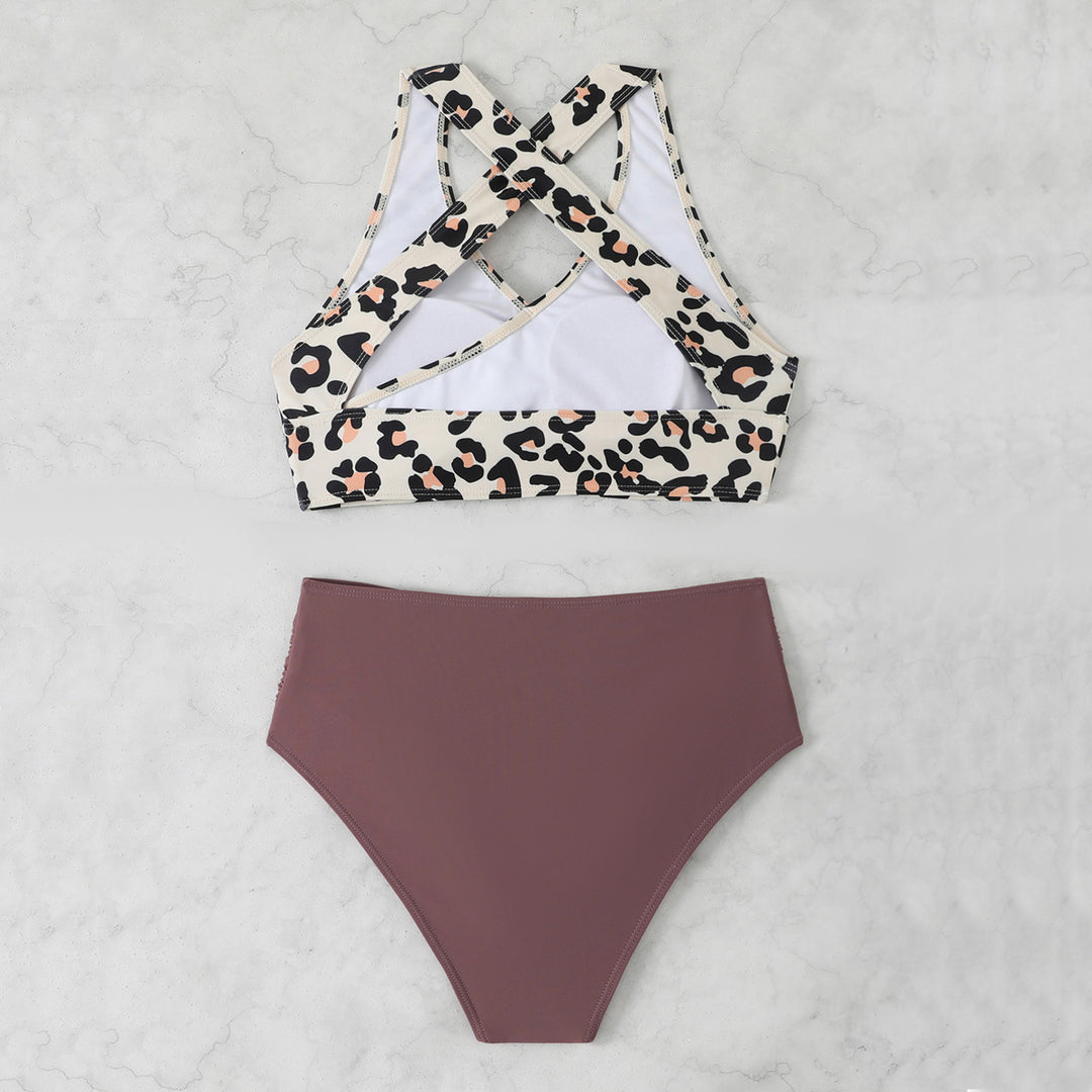 Damen Sportlicher Bikini mit Rückenschnürung Drune