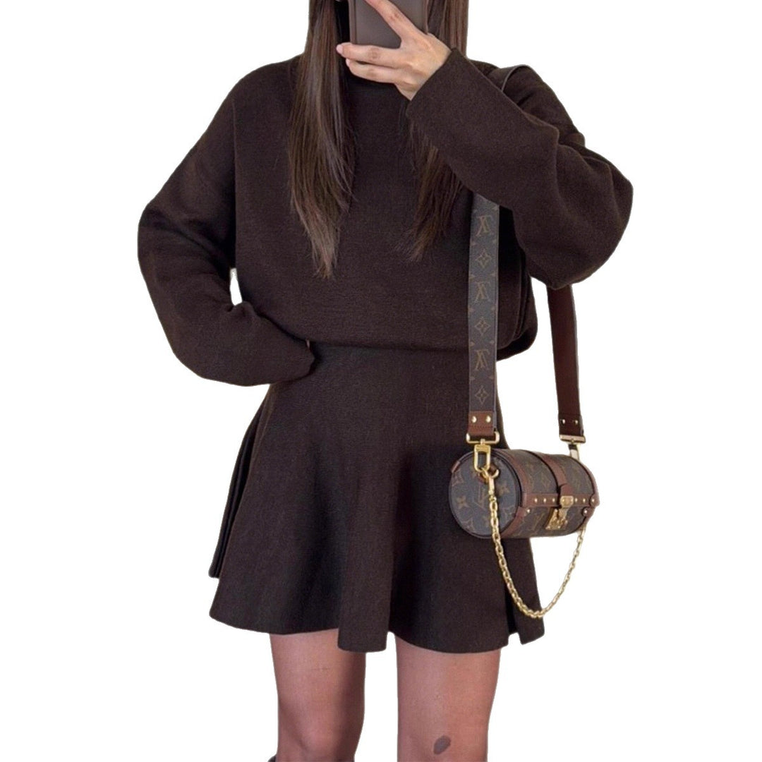 Damen lässiges Sweatshirt-Kleid mit hochtägiger Ärmeln Drune