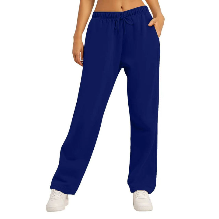 Damen nan extraweiche Relax-Hose mit hohem Komfortbund Kordelzug und geradem Bein Drune