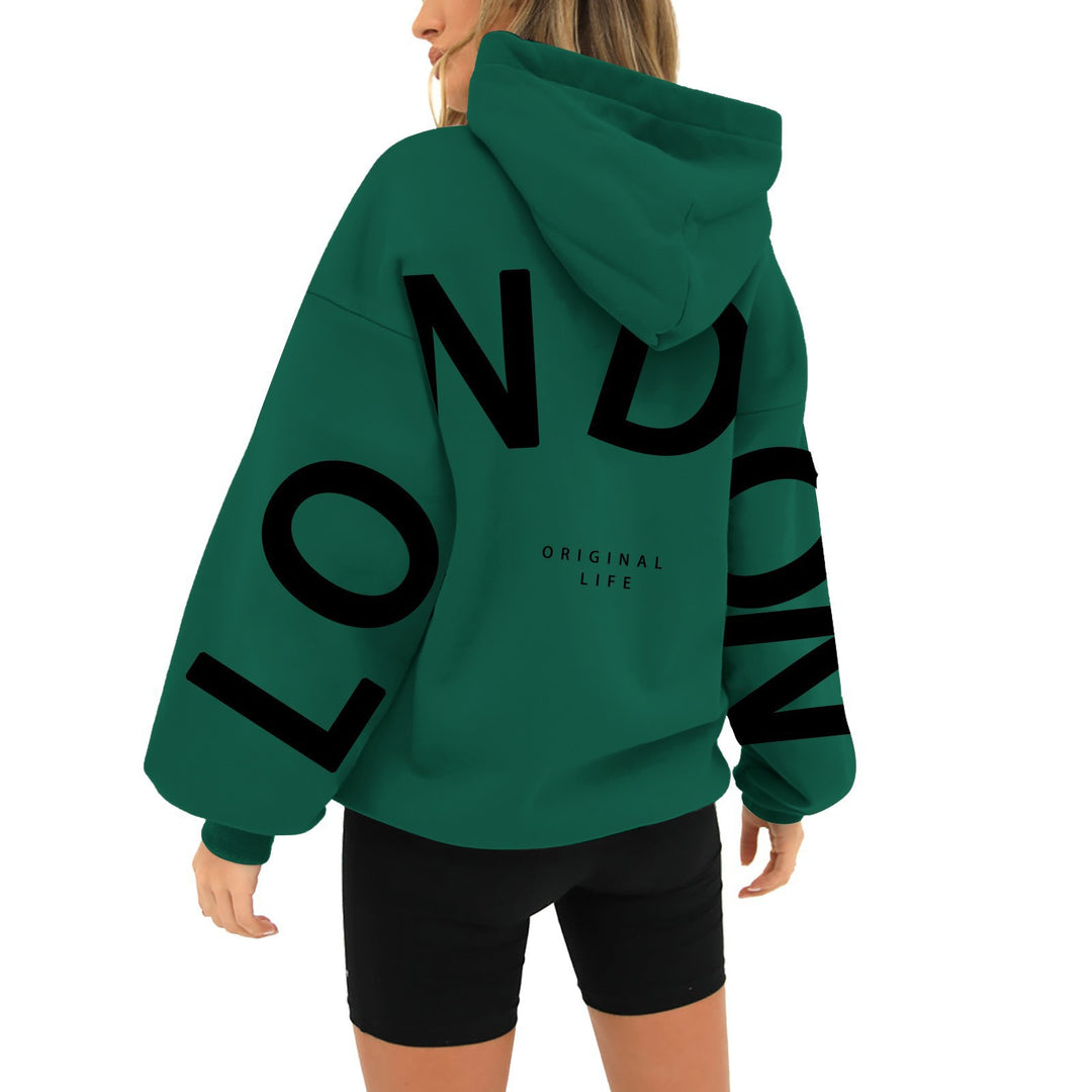 Damen oversized Hoodie mit trendigem London-Print Drune