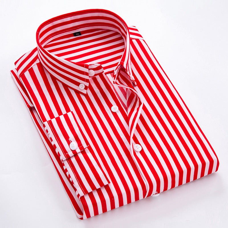 Herren nan gestreiftes Businesshemd mit Button-Down-Kragen und taillierter Silhouette Drune