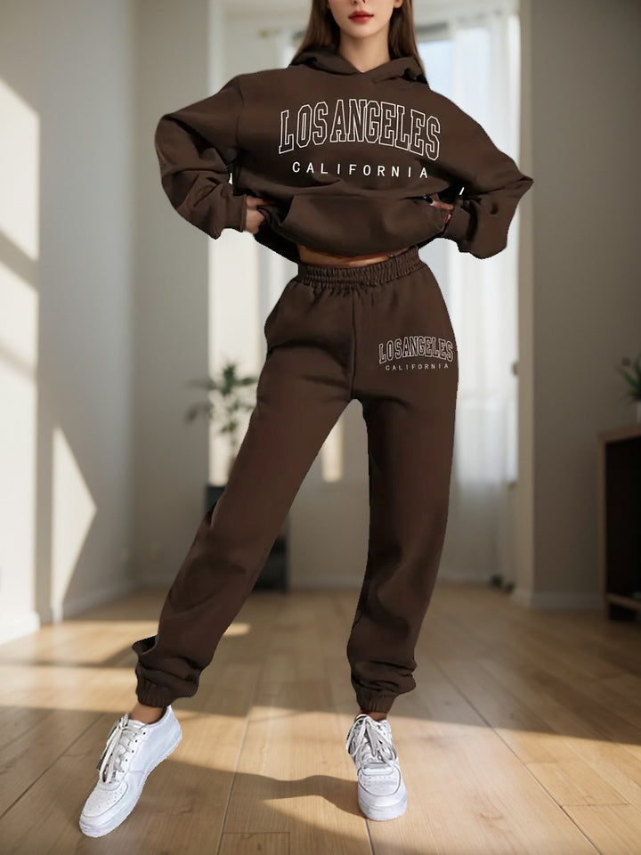 Damen Freizeit Hoodie und Jogginghose Set Drune