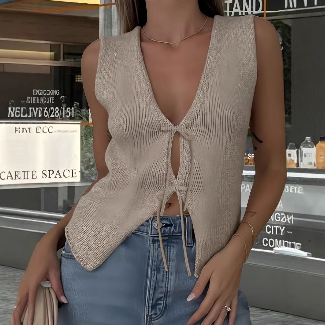 Damen Crop-Oberteil mit raffiniertem Schnürdesign Drune