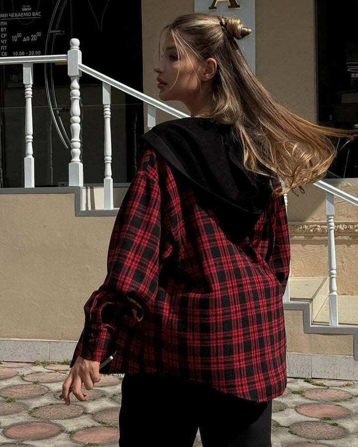 Damen Urbaner Oversized Shirtjacke mit Leopardenmuster Drune