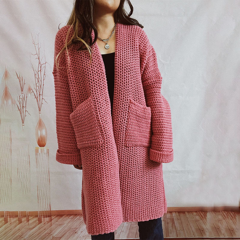 Drune | Einfarbige Strickjacke