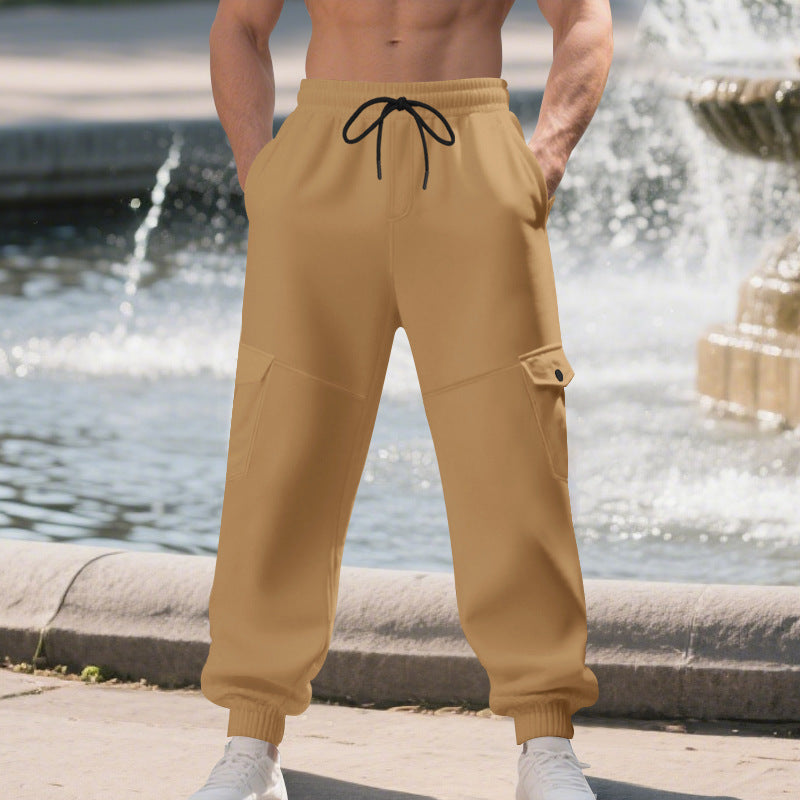 Herren Sportliche Cargo-Jogginghose mit Taschen und elastischem Bund Drune