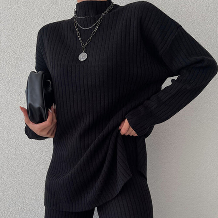 Damen Modischer Oversized Pullover im Rippdesign Drune