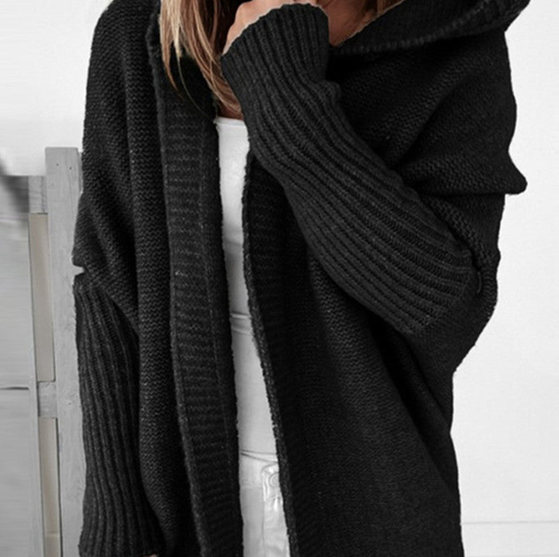 Damen gemütlicher Cardigan mit Kapuze und Farbverlauf Drune