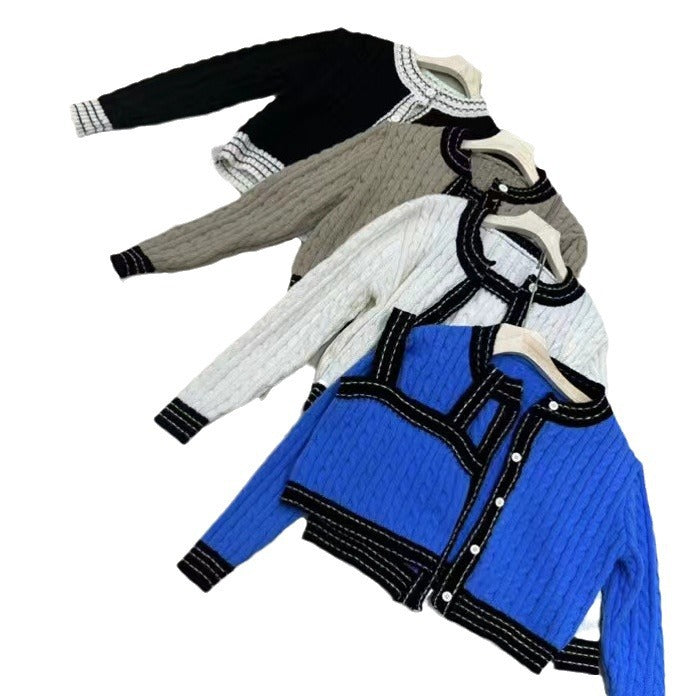 Damen Strickjacke mit asymmetrischem Design und kontrastierenden Akzenten Drune