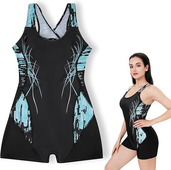Damen Sportlicher Einteiler-Badeanzug Drune