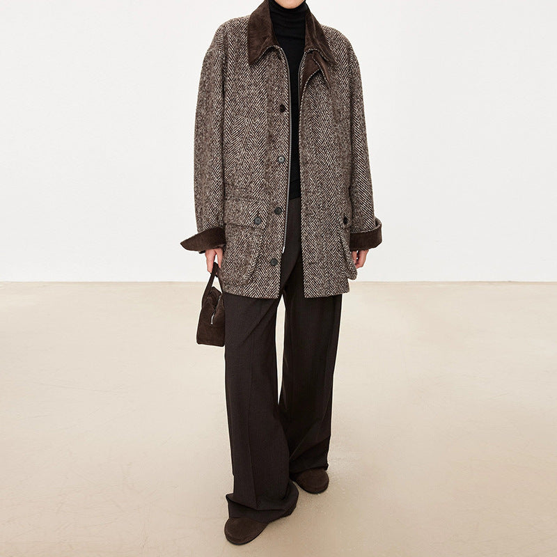Damen Übergangsjacke im modernen Herringbone-Design Drune