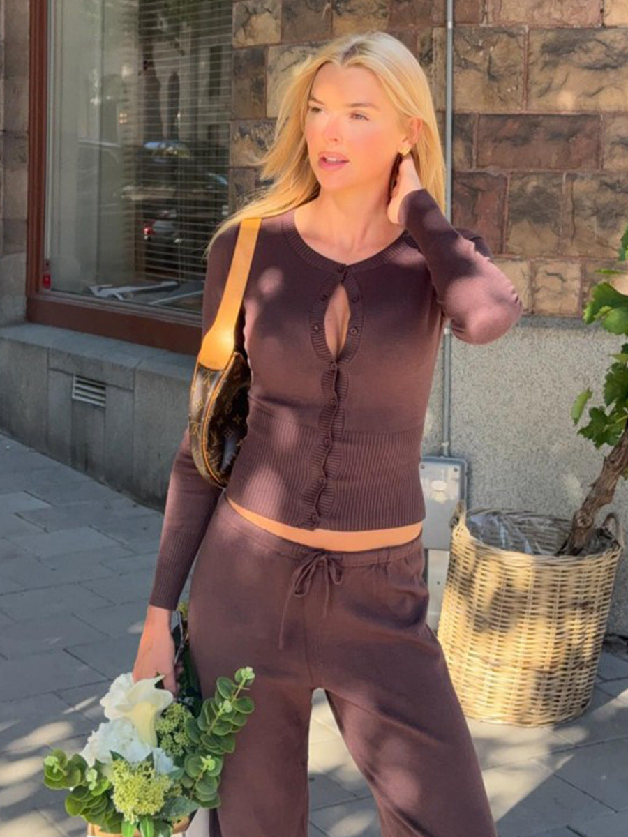 Damen taillierte Strickjacke mit Knopfleiste und enganliegendem Schnitt Drune