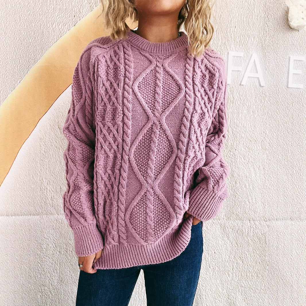 Damen Grobstrickpullover mit raffiniertem Zopfmuster und lässigem Schnitt Drune