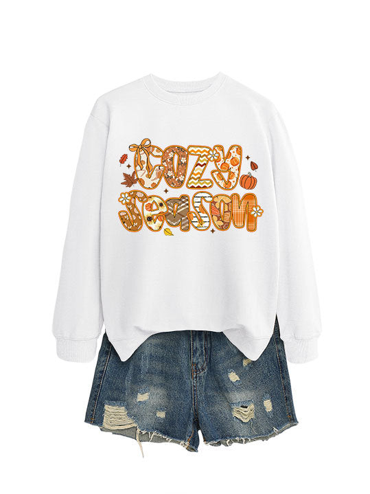 Damen Sweatshirt mit kreativem Herbstdesign und lässigem Schnitt Drune